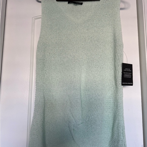 Boston Proper Tops - Boston Proper Light Green Textured Knit Top